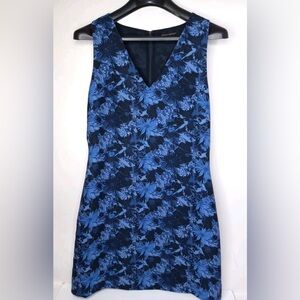 Banana Republic Floral Blue Sleeveless Dress